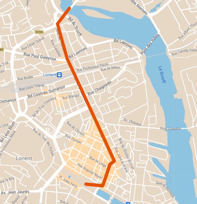 Parcours de la manifestation du 23 mars 2023